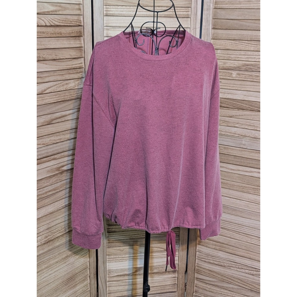 Nordstrom Drawstring Hem Pullover Sweatshirt White Willow, Mauve Medium